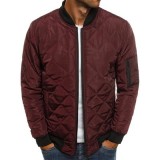 Diamond Stand Collar Short Men's Cotton-Padded Jacket