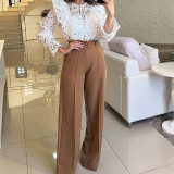 Women Fall Solid Casual Trousers