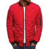 Diamond Stand Collar Short Men's Cotton-Padded Jacket