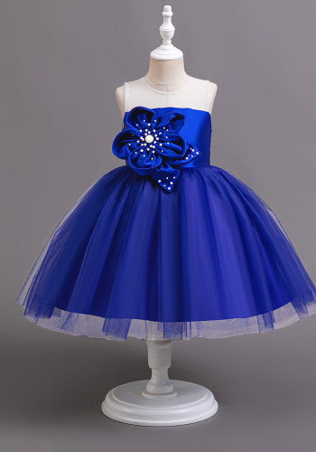 Girls Dress Wedding Dress Summer Flower Strapless Tutu Beaded Princess Dress