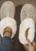 Autumn Winter Women's Thick-Soled Sequined Fleece Snow Boots Autumn Winter Women's Thick-Soled Sequined Fleece Snow Boots