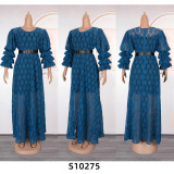 Plus Size Women African Round Neck Lace Dress