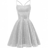 Sequined Evening Dress Strap A-Line Party Dress For Women（Processing time need 3-6 days）