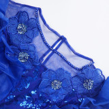 Plus Size African Women Christmas Halloween Party Evening Dress Sequins
