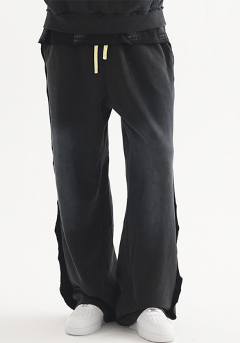 Men's American Street Fashion Washed Distressed Trousers Loose Casual Pants