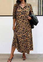 Women leopard print long sleeve dress Women leopard print long sleeve dress