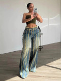 Women Patchwork Stretch Denim Pants