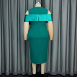 Plus Size Women Patchwork party Bodycon dress