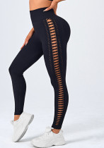 Women Side Hollow Out Fitness Pants Butt Lift Sports Running Fitness Yoga Pants