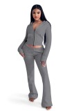 Women Elegant Hooded Top and PantTwo Piece Set