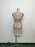 Women beaded sexy bodycon evening dress