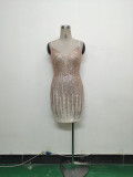 Women beaded sexy bodycon evening dress