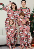 Christmas Family Wear Women Santa Claus Candy Cane Stripe Print Pajama Set