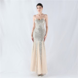 Plus Size Women Sequin Formal Party Maxi Evening Dress
