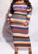 Plus Size Women Round Neck Long Sleeve Bodycon Dress Plus Size Women Round Neck Long Sleeve Bodycon Dress