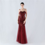 Plus Size Women Sequin Formal Party Maxi Evening Dress