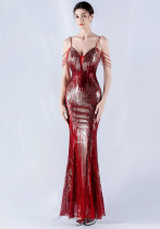 Women sequined beaded evening dress Women sequined beaded evening dress