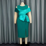 Plus Size Women Patchwork party Bodycon dress