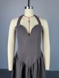 Women's Autumn Sleeveless Halter Neck Slim Fit Dress