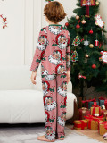 Christmas Family Wear Women Santa Claus Candy Cane Stripe Print Pajama Set