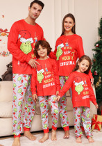Letter Cartoon Monster Christmas Parent-Child Wear Printed Home Clothes Pajamas