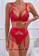 Red Valentine's Day Christmas Party Sexy Lingerie Three Or Four-Piece Set