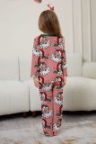 Christmas Family Wear Women Santa Claus Candy Cane Stripe Print Pajama Set