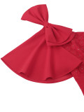 Women ruffle bow sexy Formal Party lace dress