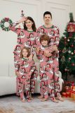 Christmas Family Wear Women Santa Claus Candy Cane Stripe Print Pajama Set