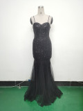 Plus Size Women Sequin Formal Party Maxi Evening Dress