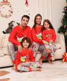 Letter Cartoon Monster Christmas Parent-Child Wear Printed Home Clothes Pajamas