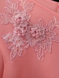 Women elegant embroidered lantern sleeve Formal Party ruffle dresses