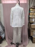 Women's Long Sleeve V-Neck Sequined Blazer Pants Two-Piece Set