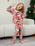 Christmas Family Wear Women Santa Claus Candy Cane Stripe Print Pajama Set
