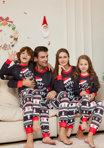 Letter Cartoon Snowflake Christmas Parent-Child Wear Printed Home Clothes Pajamas