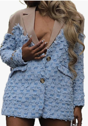 Checkerboard Jacquard Patchwork Jacket