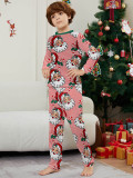 Christmas Family Wear Women Santa Claus Candy Cane Stripe Print Pajama Set