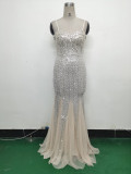 Plus Size Women Sequin Formal Party Maxi Evening Dress