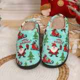Santa Claus Slippers For Men And Women Autumn And Winter Cute Cartoon Home Non-Slip Couple Indoor Fleece Shoes