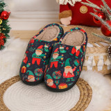 Santa Claus Slippers For Men And Women Autumn And Winter Cute Cartoon Home Non-Slip Couple Indoor Fleece Shoes