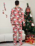 Christmas Family Wear Women Santa Claus Candy Cane Stripe Print Pajama Set