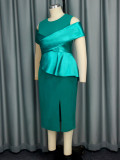 Plus Size Women Patchwork party Bodycon dress