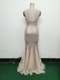 Plus Size Women Sequin Formal Party Maxi Evening Dress