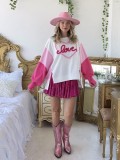 Women Valentine's Day Embroidered Long Sleeve Top