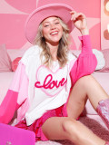 Women Valentine's Day Embroidered Long Sleeve Top