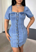 Women Sexy Bodycon Denim Dress