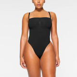Women summer Solid sleeveless sexy suspender sports Bodysuit