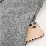 Women Fall and Winter Turndown Collar Double-Breasted Pocket Windbreaker