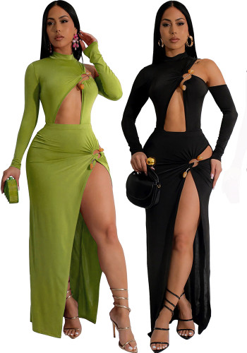 Women irregular sexy Top and skirt two-piece set