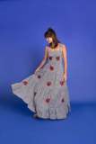 Women Embroidered Pleated Beach Holidays Strap Dress